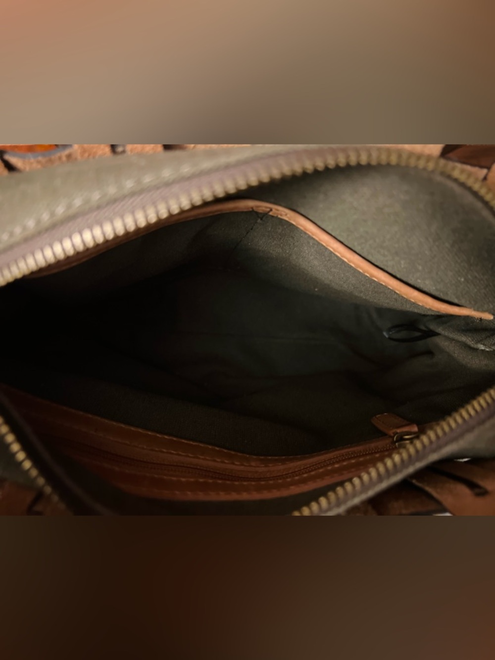 Tan Woven Leather Handbag/Shoulder Bag - Picture 10 of 11